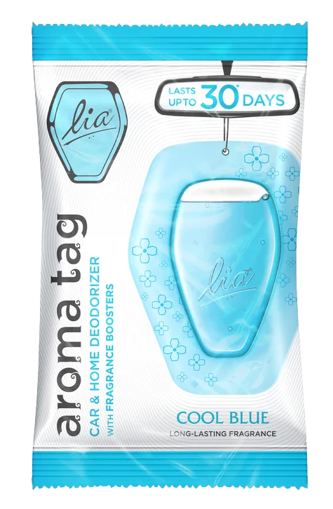 Cool Blue Aroma Tag | Spill-Free Freshness Car